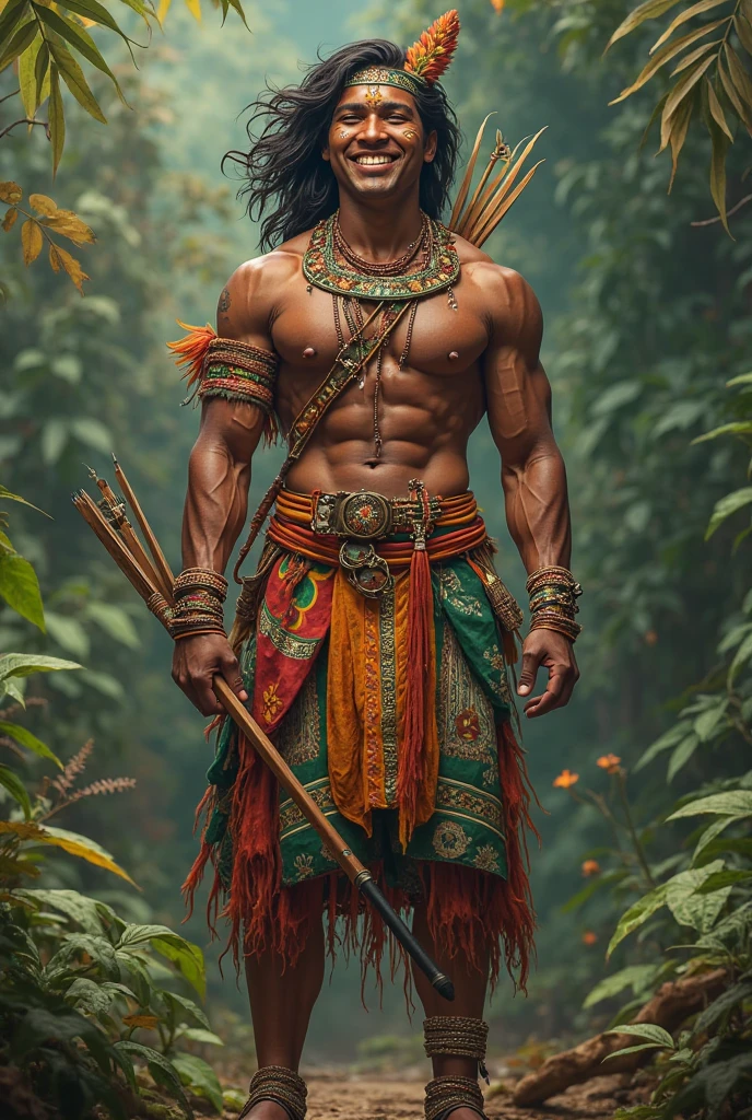Flag of Mexico and a Mayan warrior tattooed 