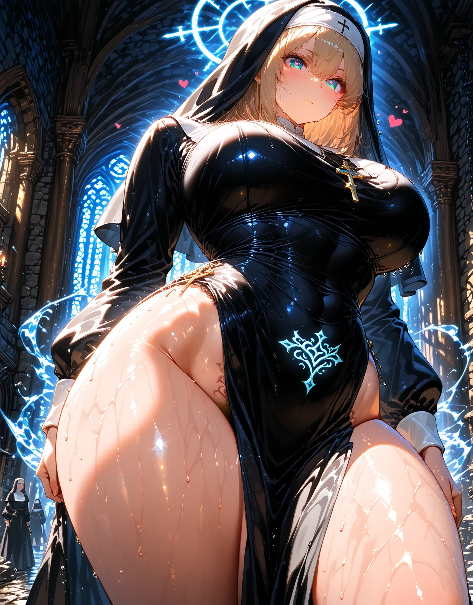 The prompt is: voluptuous, long blond hair, thick thighs, 8K, 4K, best quality, high resolution:1.2), cute anime face, noise reduction, sparkling blue eyes, cheerful smile , open your mouth and laugh ,rounded, wearing a headband, naked, barefoot, toned abs, muscular arms, muscular legs, in a bedroom, (((exposed nipples))). , young face, anime chic eyes, at church, calvin klein underwear, (((dildo sex)))
Please note that the prompt should be in English and should not include any explanations or sentences.