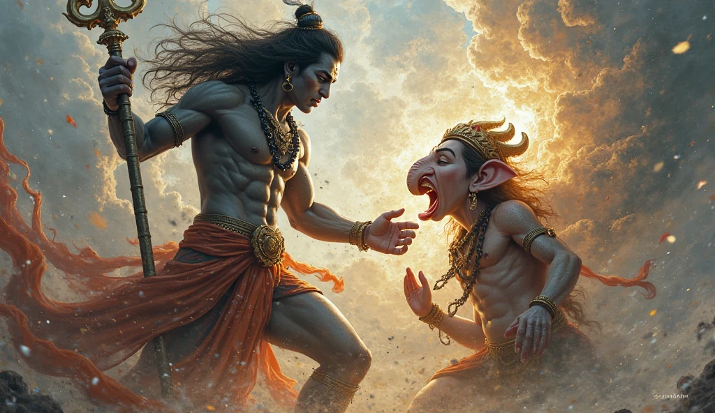 Lord Shiva tried to convince him, but Ganesha did not listen to him and kept blocking his path.