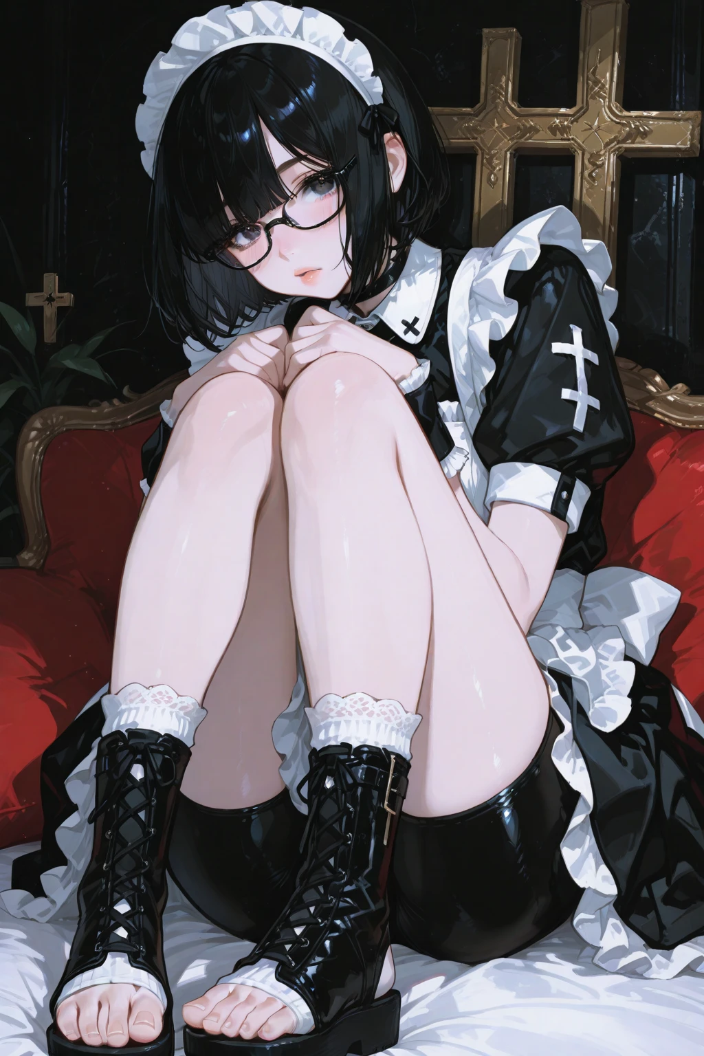 score 9 up, score 8 up, score 7 up, outdoor, park, DonMN1gh7XL, night, bench, big man, 1 femboy focus, big lips, mascara, makeup, purple eyeshadow:1.6, uncensored, showing asshole, brown hair, long hair, bangs, sidelocks smile, pigtails, cute floral dress, miniskirt, black thighhighs, black kneehigh boots, high heels, hair scrunchies, choker, rings, red lipstick:1.9, indoors, tiny penis, reverse cowgirl position, 1 men, huge white men, men hard cock in femboy ass, anal sex,