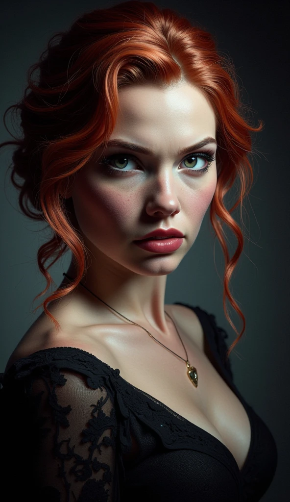 Creating an image of a handsome young vampire girl, A person who just woke up from a deep sleep, naked. The second one is a noble and elegant girl, Beautiful and charming colorless eyes, A vampire with a refined and elegant appearance, They have plenty of time, Loose light red hair and perfect facial features, Their skin should be fair and flawless, Add a little potassium and this is the beauty of the third world, A vampire&#39;s eyes should be deep and alluring, With a predatory glow, hint at their insatiable bloodlust , His style refers to the long history of human life, When you wake up from sleep, Vampires should have calm confidence. Reeks of danger and conspiracy. The background should be shrouded in shadow. Only a ray of moonlight penetrates the darkness. In the hands of vampires. This must be a vial of blood.. According to their recent victims，Vampires should be content，And a little worried about their，It&#39;s as if they knew the dangers others were facing., Gothic art style, Surrealism, 迷幻Surrealism艺术, Surreal psychedelic design, Dreamy style, Psychedelic Art, Quality and quantity, Textured Skin, Intricate details, (kinoThatgraphic Lighting), RAW to Photo, 8K,