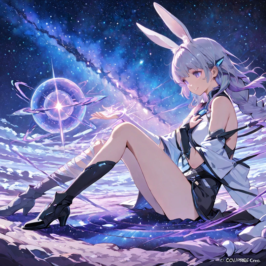 (Masterpiece), (Best Quality: 1.4), absurdities, [:intricate details:0.2],witch, angel wings, milky way, sky, bright aura, intense focus, crackling energy, mysterious symbols, bright specks,Paticulas,many details