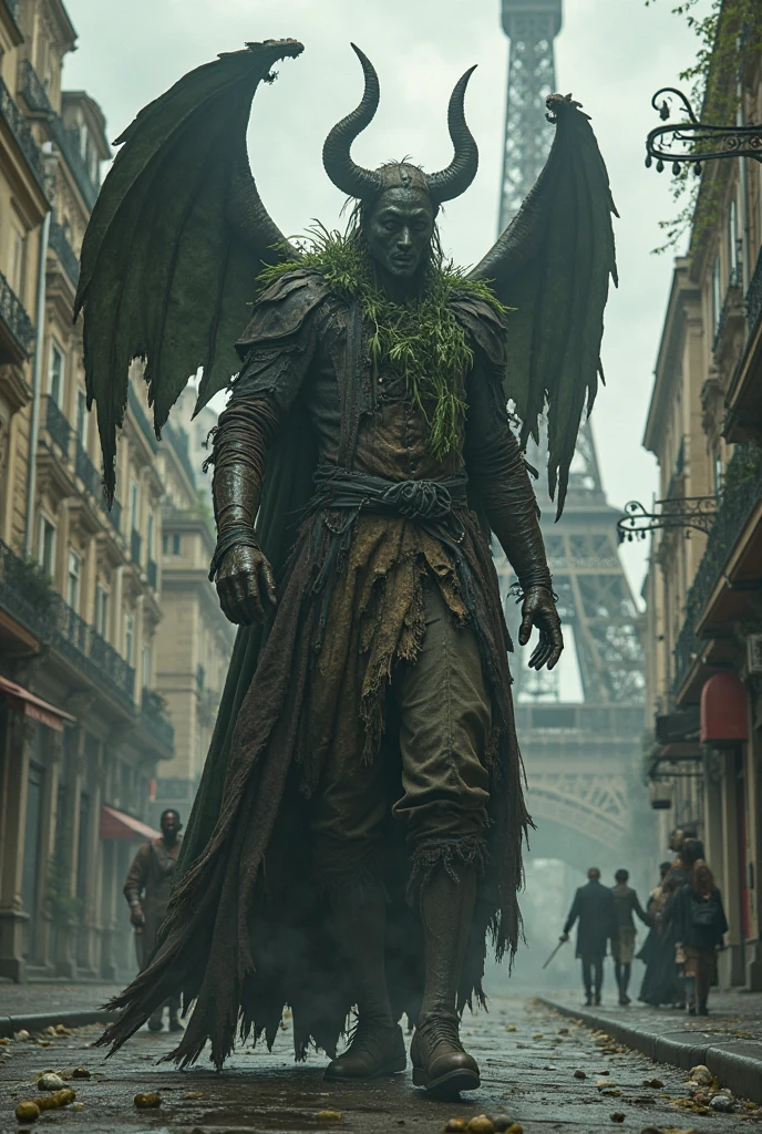 Fashion, Weird death creatures stand on top of a fantasy city, Designed by Peter Mohrbacher, Shot in a photojournalistic style using Kodak Ektar 100 film. The creature&#39;s decaying and graceful body is covered by a complex, Ragged clothes, Exudes a creepy exquisiteness. Its hollow, Unforgettable gaze across a vast cityscape of soaring spires and ethereal buildings, With hexagonal windows and rainbow-colored details. Medium shot, Shot with Sony A7R IV and anamorphic lens, Shows the majestic momentum of creatures against the backdrop of a fantasy city, Bathed in natural light. on site, Styled after the nostalgic and evocative photography of Helmut Newton, A fusion of the grotesque and the beautiful, Capturing unforgettable moments of elegance in otherworldly settings.
