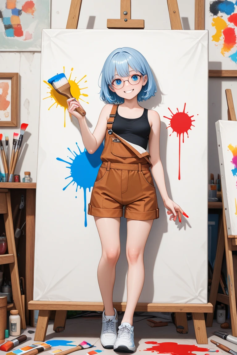 A painting of a girl holding a cell phone in her hand, full body portrait of a short!, Casual pose, old sketch, anime sketch, loose pencil sketch, sketchy artstyle, sketched, full body!, Female protagonist 👀 :8, girl sketch, Rough sketch, as an anime character, full body;, in an anime style, full body!!, unrealistic character concept