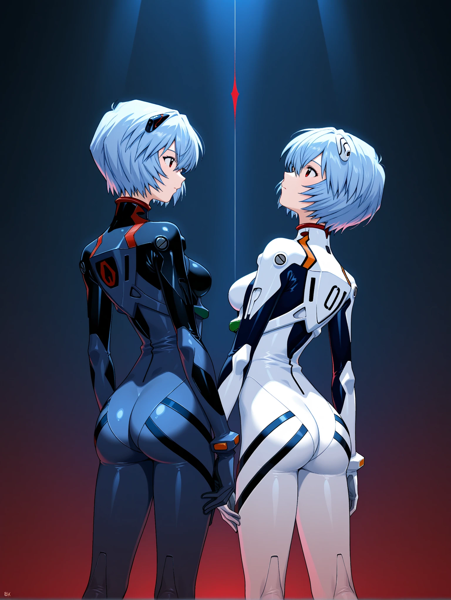 ((Highest quality, 8k wallpaper)),(masterpiece, Highest quality),Very detailed,High resolution,(Official Art:1.3),(((Anime screenshots,Black outline))),One girl,alone, Break mer1,(Rei Ayanami {Neon Genesis Evangelion,}1.2),masterpiece, best quality, outdoor, 1girl, Solo,red eyes,short hair,blue hair, (White plug suit:1.4), skin tight,(backlight, shaded face, cross-eyed, rolling eyes, empty eyes, jitome, raised eyebrows, one eye closed:1.3),(((Covered in sweat, Mass sweat, Sweating profusely,steam,:1.7))), (((fighting stance, knees together feet apart, leaning forward, holding own arms, bent legs:1.8))),(((独奏, cowboy shot:1.7))),
