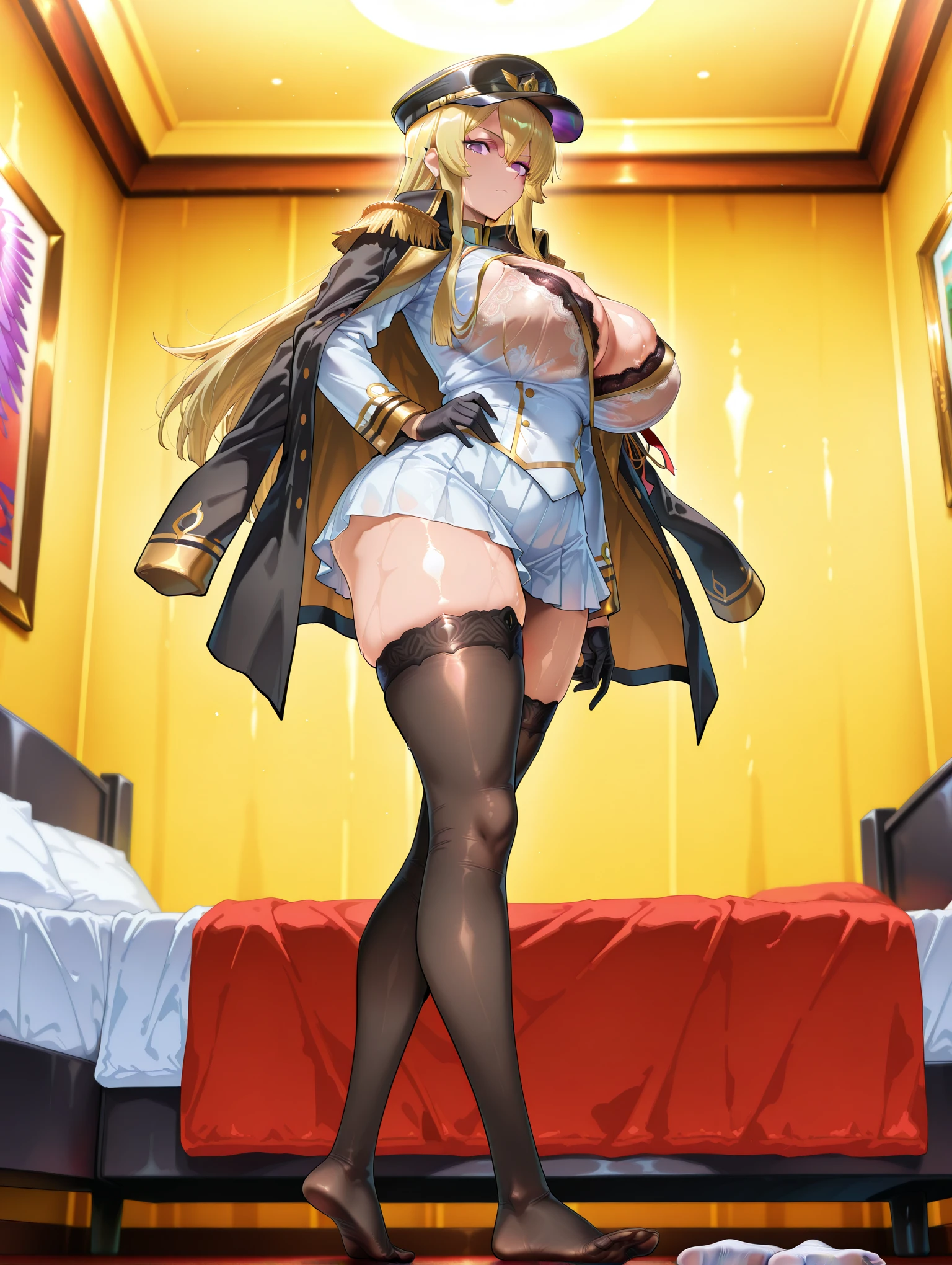 Woman in dress stands in front of giant robot, Don Mitts, portrait of sofia vergara, Promotional Art, attractive brown hair woman, Retropunk, The main character in the foreground, Inspired by Louis Paul, mechanic, anime visual of a young woman, Compute Shaders, Inspired by Donato Giancola, youtube thumbnail, Chrome Art ,thighs thighs thighs thighs, chubby, Big buttocks, Huge breasts