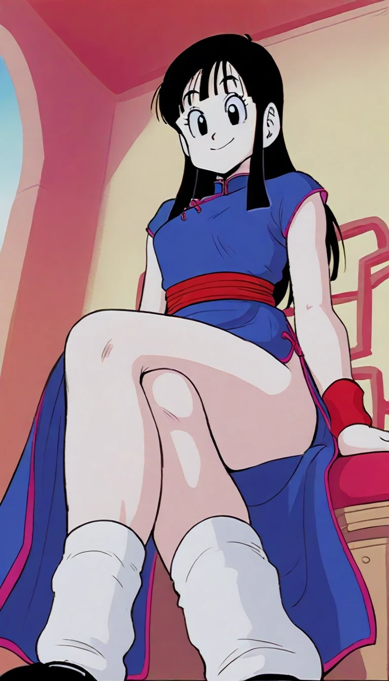PonyXLV6_Scores,source_anime,masterpiece,best quality, highly detailed, perfect anatomy,amazing quality,
BREAK
 <lora:mulan:0.8>mulan, 1girl, solo, , , black hair, , , long hair, uncensored, barefoot, , black eyes, dress, , long sleeves, navel, outdoors, signature, blush