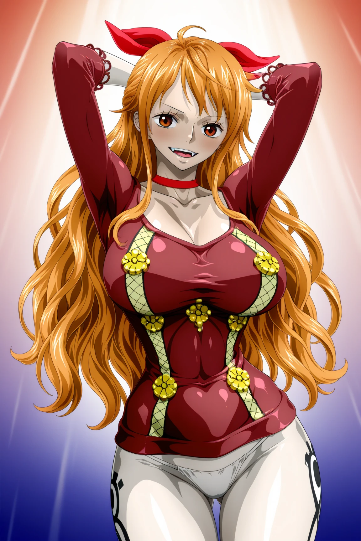 Horror-themed <lora:NamiOPXL:.8>namiop, full body, underwear, orange hair, evil grin, <lora:Bikini_02_lora:.9> hell and hell fire <lora:add-detail-xl:1> detailed and colorful background, horns, devil, wings . Eerie, unsettling, dark, spooky, suspenseful, grim, highly detailed
