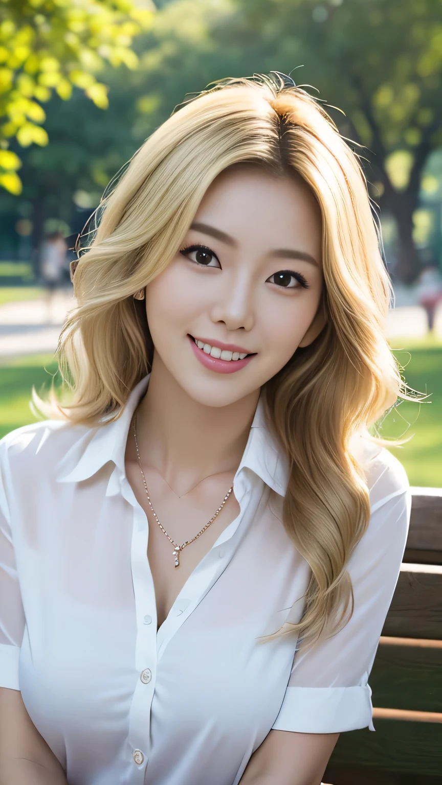 (Tabletop), (high quality), 32K resolution, (Realism), (photorealistic), (Highest resolution), UHD, (masterpiece), (best high quality real texture skin:1.2, A woman with velvety skin:1.2), 1. woman, Supermodel, 16 years old, Japanese woman, high school girl, Skinny body, Perfect Anatomy:1.37, ((A soaked pink shirt:1.33)), (Soaking wet blonde:1.2), (Soaking wet hair:1.2), (Wet and shiny hair:1.2), ((Skin showing through a wet shirt:1.2)), (Most moist skin:1.2), ((Ultra-high resolution, Realistic water splashes:1.24)), (Perfect and most natural ultra-high resolution water splashes:1.2), (The happiest and funniest smile I've ever seen:1.3), ((very heavy rain:1.28)), ((heavy rain:1.29))、((dewey, Glowing Skin:1.25)), ((Soaking wet woman:1.24)), (((close up of her face:1.4))), (Strongly blurred vibrant Shibuya city background:1.1), (Strongly blurred background:1.1), ((Shut your mouth)), (Bright pale complexion), Symmetrical eyes, ((the most absurd quality perfect eyes:1.3)), (super detail beautiful slim and sharp-face), (light pale complexion), ((Insanely detailed clear and sharp non blurry perfect round realistic brown_eyes:1.4)), Detailed lips:1.3, (long eyeliner), (pink_lipstick:1.25), ((The perfect dark_eyeshadow:1.3)), (Detailed nose:1.2), Perfect composition, (Flat Chest:1.21), (Slim lower body), ((Shiny brown_hair:1.35)), Let your bangs hang long, ((pony tail hair:1.31)), ((Sharp focus)), dramatic cinematographic lighting,