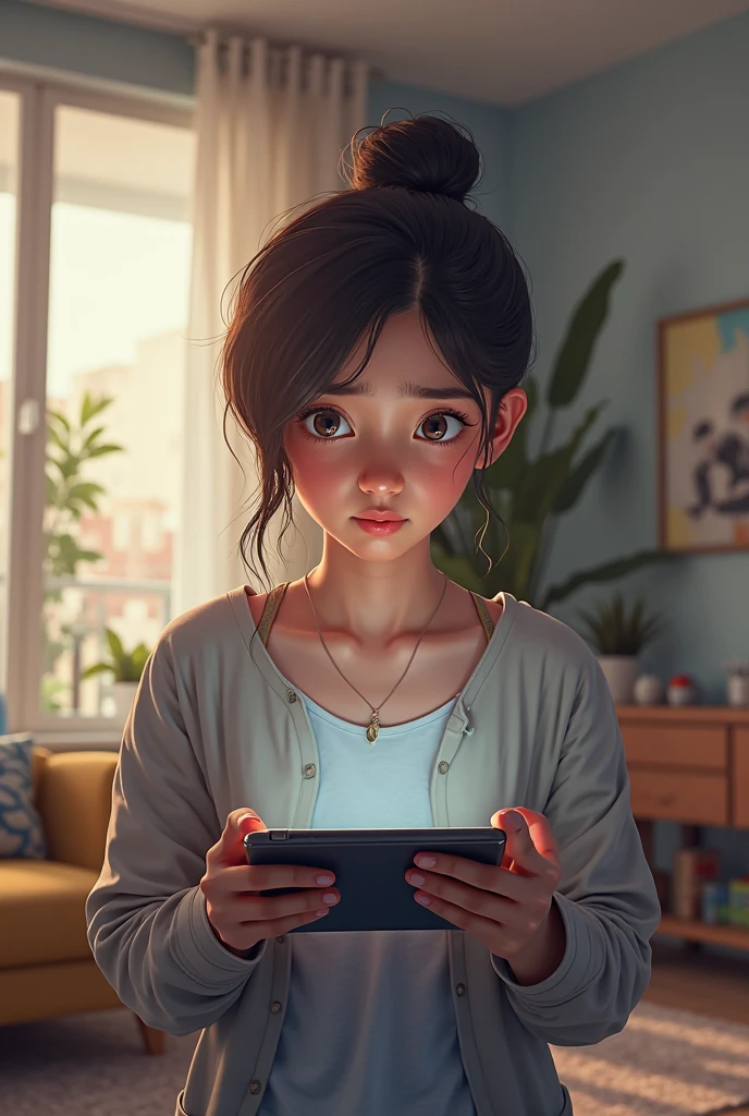 Image of a student in call with other students realism