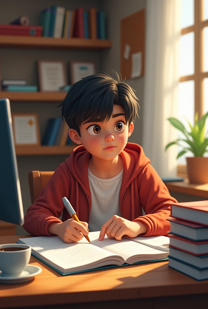 a child who is studying to pursue his dream university
