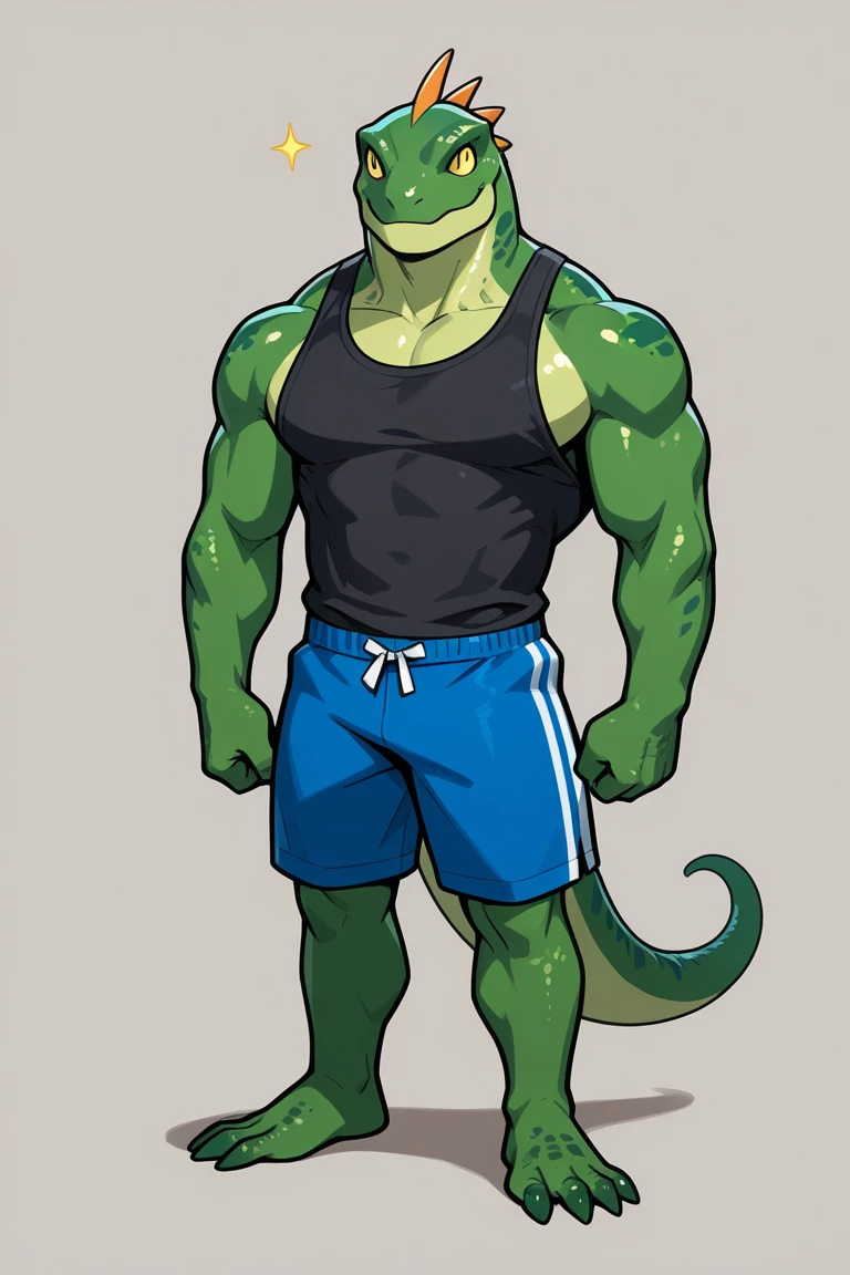 Muscular gay reptile in Calvin Klein briefs with big detailed cock