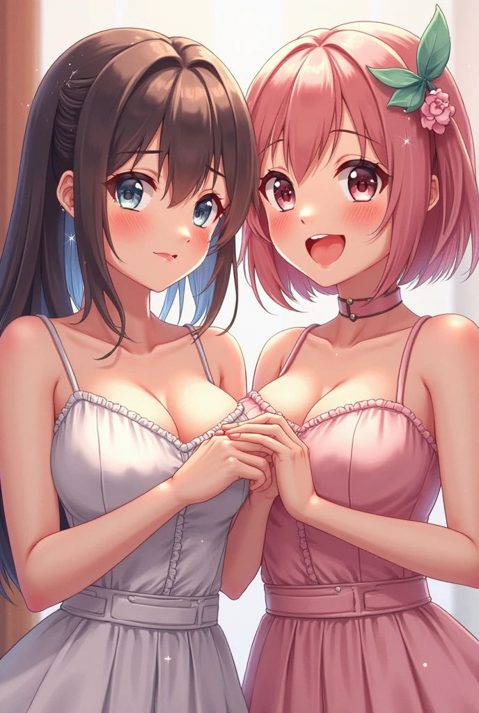 (twinsies:1.4), (Camisole:1.21),(2 girls:1.4),(Two Women:1.3),(Two Little Girls:1.2)Yuri,lesbian,、(saliva:1.2)、Deep kissing、(the kiss:1.3)、Adored expression、(medium chest:1.2)、exchange of saliva、Saliva pulls the strings、Guchogucho's tongue、covered with saliva、younggirl、Elementary school girls、Lori、Kissing Scene、kiss、(Beautiful nipples:1.3)、(embracing each other:1.2)、adhesion,(Beautiful nipples:1.3)
