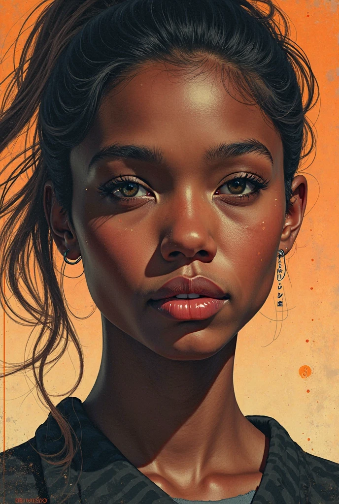 cmodel, digital illustration, (masterpiece:1.2), (high quality,:1.2), extremely beautiful young female, streetwear, detailed eyes, soulful eyes, skinny, (abs:1.2), (bloom:1.2)