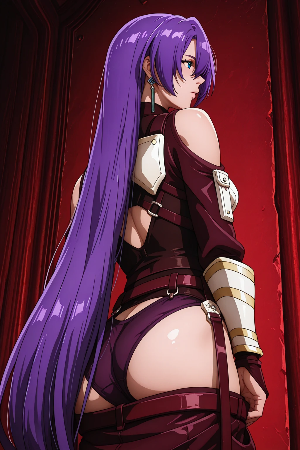 highest quality、Anime Style、Battle of Despair 1:8、Beautiful woman with very long purple hair、White bodysuit(Tube top、Belly button、High Leg、Exposed thighs)、White Armor Boots、Tears overflow、Frightened expression、scream、run away、Attacked by mutants 1:5、Many violent mutants 1:5、Mutant Holding Arm、Mutant attacks from behind、Mutant grabs leg、Mutant Swarm 1:5、midnight、Different world、Dark fantasy、hell