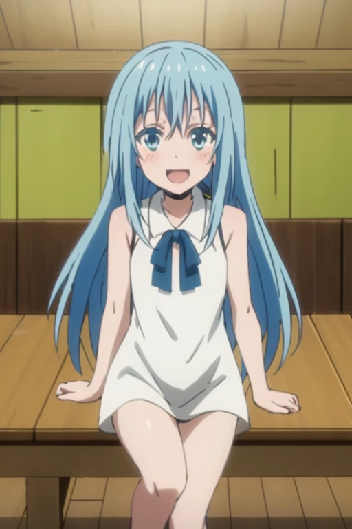 (izumi konata, 1girl, solo, long hair, mole under eye, green eyes, , blue hair, ahoge, masterpiece, expensive quality, very_expensive_solve, big_file size, full color,(completely nude:1.2),pussy,niplles,vaginal sex,(pregnant:0.7),