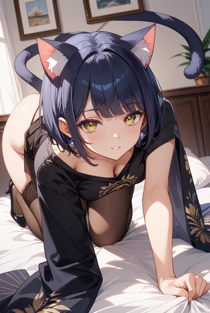 Ultra-realistic 8K CG,masterpiece,((Very Detailed Background,Delicate pattern,Intricate details)),The best quality in the best condition,masterpiece, Very Detailed Background, Delicate pattern,The finest craftsmanship and attention to detail, Highly detailed face,Highly detailed eyes and face,,Very fine particles,kochou shinobu,Multicolored Hair,No bangs,Hair Intake,Purple eyes,Haori,butterfly,band,(hot band garden:1.2),Purple Flower,mostly cloudy zero,Light of the sun,Tyndall effect,slope_zero,face,beautiful zero,Sabre on waist,Seductive posture,(Big Breasts:1.3),(Cleavage:1.3),(Off-the-shoulder outfit:1.6), Down blouse, Front view, On the bed, On all fours, Closed lips, (((Pouting face))), Black eyebrows, Bow your head, On the bedで頭を上げ, Lift your butt, ((BIG ASS)), Detailed Background, Sweating profusely, Wet face, Thong and bra in the background, Red top, Ride Good, Messy room, Dark Light, night, Night, (Turn off the lights in the room), (((Red Pantyhose))), (((Shooting from behind))) , Lying on your back, Ass View, Detailed ass, Detailed vagina, Low - Angle, Ass close up, look back, blush, Flushed Cheeks, (In bed)
