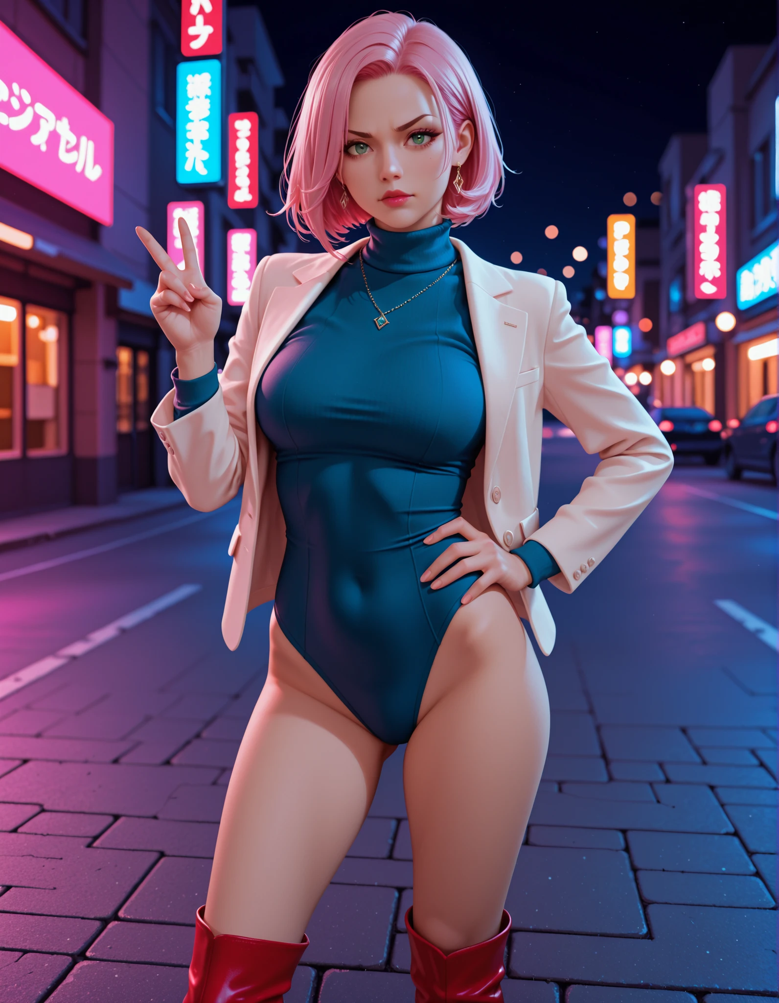 Standing woman wears swimsuit, Pink beautiful woman abidomem set,,in city drizzling,high realistic image,highly detailed,4k,high resolution