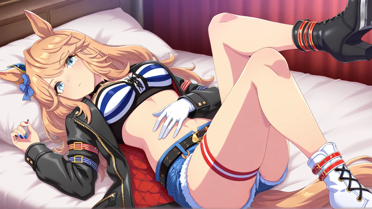 (NSFW:1.3),(high-level image quality:1.3)、(​masterpiece:1.3)、4K,8K,Official art),(Large breasts), ((((The bikini:1.4))),(Showing:1.4),((Bedrooms:1.4)),((on the beds;1.4)),Mass sweat、in heat,Open mouth,embarrassed