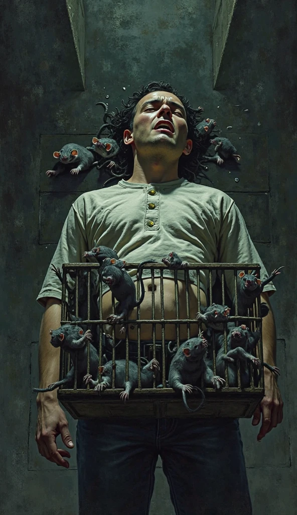 A man in a wheelchair making out with a rat in a fire with a philipino man