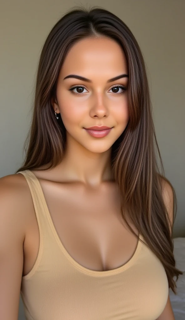 ((8K, UHD, Top Quality, kodak gold 400, Masterpiece: 1.2), (Realistic, Photorealistic: 1.37), Ultra Detail, (Miami Street, Sunny: 1.2), Professional Lighting, Based Rendering, Masterpiece, Rich Detail, (Fine Face), (Clear Face), (Detailed Face Description), (Detailed Hand Description), ( masterpiece), realistic, extreme light and shadow, shiny skin,shiny hair, one girl, 18 years old, cute, (smile,happy:1.3),(gradient long brown hair, short hair, ponytail:1.2) waist 26 inches, slender: 1.6, double, disheveled hair, fine clavicle, (round firm breast 36C:1.37),(dynamic pose) (knitted deep V-neckline slip dress, micro mini, sideboob: 1.2), face focus