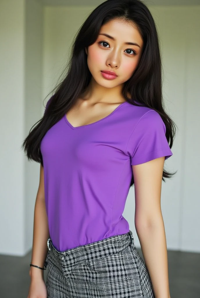 mad1s0njane, a photo of a beautiful woman, wearing an elegant lilac cable knit sweater and cutoff jeans with a belt, sitting on a bench in a city park, bright sunlight, long layered hair, blush, flirty, realistic, 8k, dslr, detailed skin, eye liner, makeup, jewelry, looking at viewer, detailed eyes, perfect eyes, photorealistic, ultra high quality <lora:MadisonJane_v1:1>