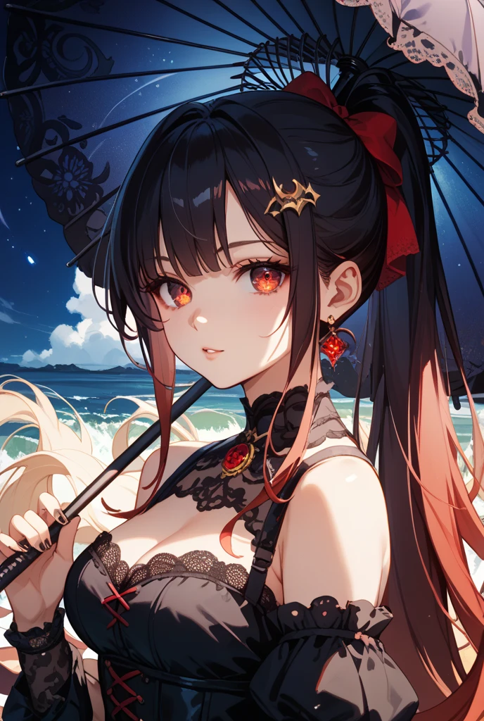 Dark Space,Long hair,sad,universe,dream,goldfish,(Embrace),Sexy,blush
