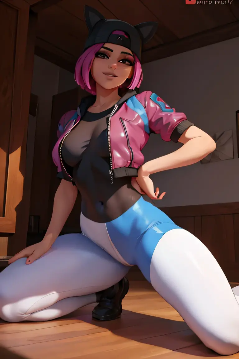 1 chica, (obra maestra), (Mejor calidad), de pie, (solo), mirando al espectador, alto detallado,Extremadamente detallado, Ojos finos, sonrisa,dynamic pose, pelo corto rosa,gorra,top corto, chaqueta,guante sin dedos,con curvas,bosque,anteojos,(leggins grises),(retrato:1.2),