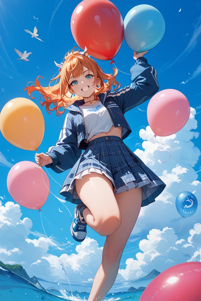 Highest quality,Highest Resolution,Mascot with balloons and parent and ,