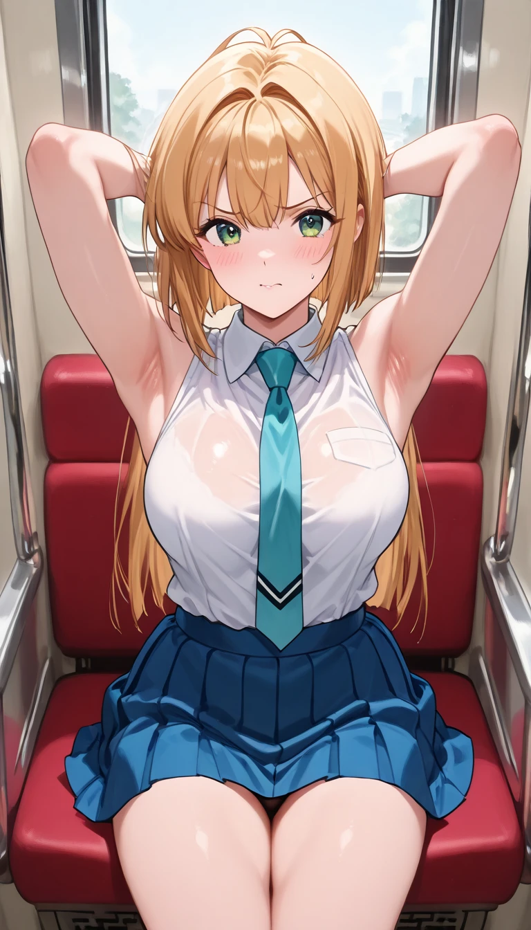 (((Pixel Perfect, Perfect detail))),girl,((Re:Zero Rem))(((Rem-style maid headband))),(whole body)Big Breasts, ((Bangs that hide the right eye))excessive cum((Blue Hair))Fully nude,With nipples,Pussy in full view,Sitting and spreading legs, ((tears,))((sweat))((wet)) {{masterpiece of curated eroticgamecg}}, {{extremely detailed CG}},{{beautiful detailed Glass hair}}, {{{best quality}}}, {{ultra-detailed}}, {{illustration}}, {crowd},train interior,expressionless,focus on girl,1 girl on the full train,from above,tear,{{glaring}}, {{{disgust}}}, embarrassed,closed mouth,{{{a girl empty eyes}}},looking up, perspired, 1 girl slender,1 girl's arm support,1girl stand,1 girl small breasts,gold hair, side ponytail hair,{{sleeveless,blouse,skirt}},unbuttoned, sex crime, 1 boy stand behind a girl, {{{a boy hugs a girl from behind}}}, {{{{{{{boy grap girl's breast}}}}}}}, {{{{{{boy put hands on girl's breast}}}}}}, nsfw