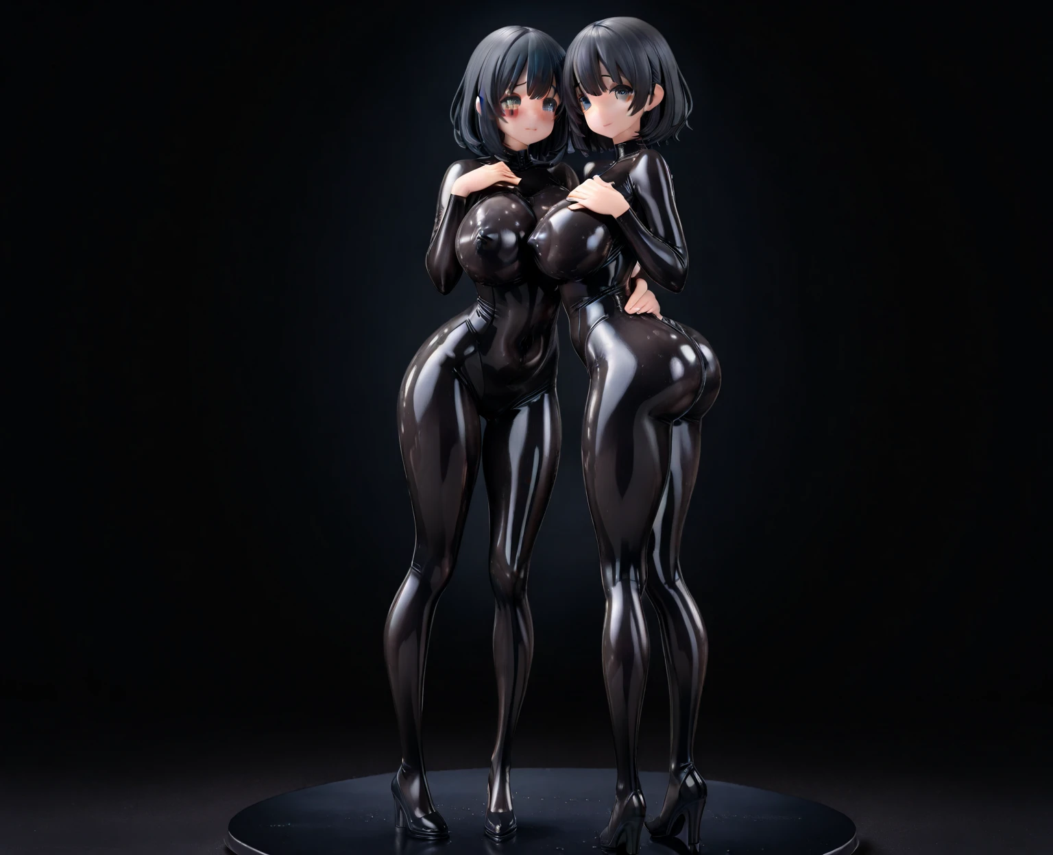 girl, beautiful, symbiote, scared, black slime, octane render, bioluminescent,8K resolution concept art, realism,by Mappa studios,masterpiece,best quality,official art,illustration,ligne claire,(cool_color),perfect composition,absurdres, tall body, sexy pose, medium breast, white hair, glowing red eyes, spider man symbiote suit,close shot, girl focus, full body