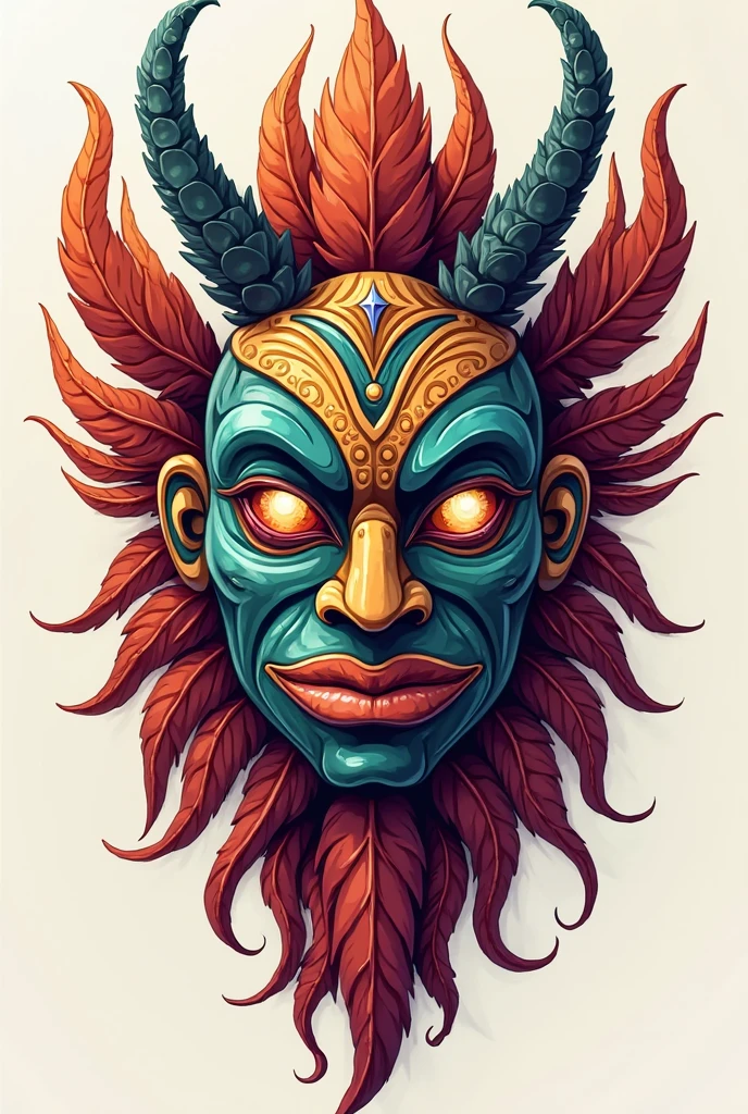 A tattoo design with the fusion of the Aztec gods Xochiquetzal and Tezcatlipoca 