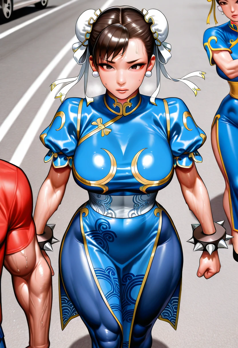 (1girl in:2.0, Solo:2.0, chichi_nffsw:1.15, Yellow cheongsam:1.15, orange_neckerchief:1.15, earrings, updo hair:1.1, Dango Hair:1.15, Black hair, Original photo), (((Shallow depth of field))), (Photographic realism: 1.3), (masutepiece:1.1, Absurd quality:1.1), an extremely delicate and beautiful one, Extremely detailed, 16k wallpapers, Stunning appearance, Fine details, Highly detailed ticker uniform 16k wallpaper, super detailed, 超A high resolution, Soft lighting Next, short length bangs, jet-black hair)), Beautiful detailed girl, Ultra High Definition Fingers, Perfect Finger, With perfect arms, extremely detailed eye and face, Beautiful and detailed nose, Light on the Face, Mature Face, Realistic face, Perfect slim body, Beautiful slender thighs, (ultra gigantic tits:1.5, SuperHuge boobs:1.5, ultra gigantic tits:1.5, ultra huge cleavage:1.5), (Sexy Pose:1.7, Abandoned hut:1.15, in a farm, Full body shot),