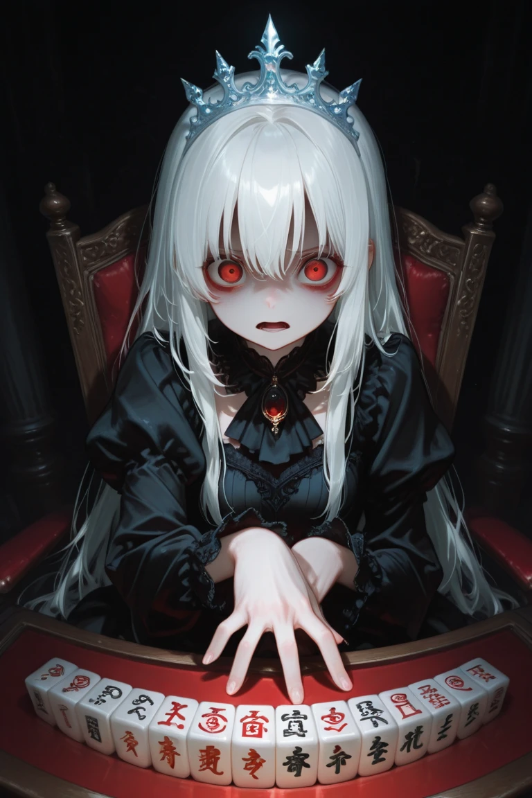 (best quality, masterpiece:1.2), photorealistic, ultra high res, sexy, cinematic lighting, dynamic angle, motion picture, vibrant colors, from below, squatting, light beams, god rays, reflective,

banshee queen, arms spread wide, looking up, black sky, horror, flowing black robe, pale skin, black makeup, cuts on skin, scary, blood drip, fangs, nightmare, glowing red eyes, ghostly, ethereal, monstrous, ornate clothing, heavy fog, necromancy, blood lake,