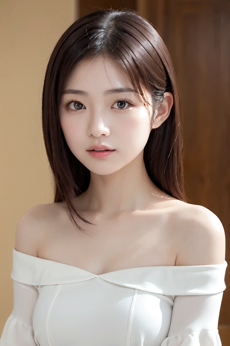 ((masterpiece: 1.4, 最high quality))+,(Very detailed)+, Official Art, unity 8k wallpaper, Very detaileded, beautiful, high quality, beautiful, masterpiece, 最high quality, whole body, Portraits, Black Little Snake, White Theme, Red Jewelry, stud, Black lace flats, Asymmetrical Skirt, (masterpiece:1.3), (8k, Realistic, RAW Photos, Best image quality: 1.4), Korean Idol、(Random Hairstyles:1.2)、Very detailed face、Attention to detail、double eyelid、Sharp focus:1.2、Beautiful woman:1.4、Light brown hair、最high quality、masterpiece、Ultra-high resolution、(Realistic:1.4)、Highly detailed and professionally lit smiles、ShouldersSerious expression、Deadly position