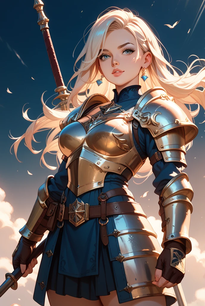 {{{nsfw:1.5}}},{{{Nude}}}Very beautiful woman、Slender women、(Detailed face)、Realistic Skin、((Holy Knight)), ((Pearl White Armor))、((((A black armor with extremely detailed and intricate decoration.:1.1))))、((Delicate photo)),(Girl Astepeace RAW Photo Details:1.25), (Highest quality:1.6), (Ultra-high resolution:1.5), (Realistic:1.75), 8K resolution, Canon EOS R5, 50mm, Absurd, Super detailed,Cinema Lighting,((Fightfield))、((Fight))、(((White skirt with embellishments)))、Thigh-high socks、Shingard、((blonde))、((Curly Hair))、((Drill Hair))、((Short hair with bangs and wavy hair,))、Get a six pack、Cape、Beautiful Armor、(((Has a huge weapon)))、(In combat)、The wind is blowing、((Symmetrical armor))、((((Blizzard))))、(((Lead a large group of knights:1.2)))、banner、(((Battle Scenes)))、((Browsing Caution:1.2))、(((I can see her panties:1.4)))、、((Skirt lift in the wind))