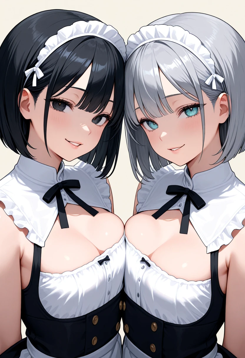 nsfw、 (gangbang:1.3)、(double handjob:1.3)、fellatio、(vaginal:1.3)、(sex:1.3)、(penis:1.3)、(cum on hair:1.3)、(cum on breast:1.3)、(cum in pussy:1.3)、(cum facial:1.3)、cum in mouth、(cum on body:1.3)、excessive cum、projectile cum、open mouth、embarrassed、trembling、red eyes、see through、masterpiece,best quality,beautiful face、young woman、red tie、black hair、off shoulder、exposed breasts、maid、thighhigh、blunt bangs、bob cut、busty