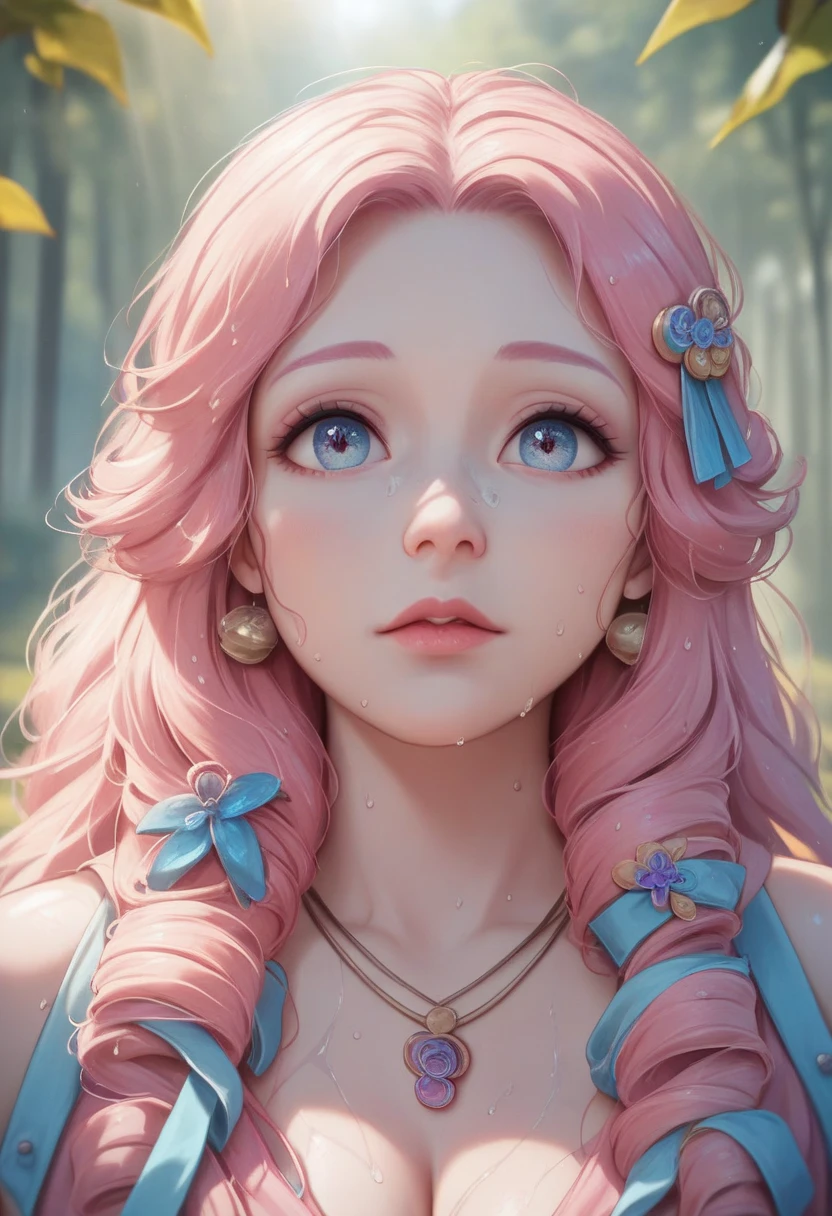 ultra real photo vibrant pastel colors illustration, joyful Kizuna AI, perfect hourglass figure, perky chest, wearing a long dress, detailed hips, concept art, rule of thirds, insane details, intricate details, hyperdetailed, warm shot, by Carne Griffiths, soft orange-pink hair, blue pupils, ultra tight thigh-highs, ultra warm stage lights background, candy fashion, trending on artstation, 8k, perfect anatomy, ultra soaked in milk skin, epic lighting, high contrast, ultra skin indentation, delicate, high quality, ultra real photo, intricate face, cute accessory, warm pastel background color, colorful, color grading, (ultra wide angle:1.5), depth of field, hyperdetailed, insane details, intricate details, (lut:1.5), art by (Oana Rinaldi:1.5),