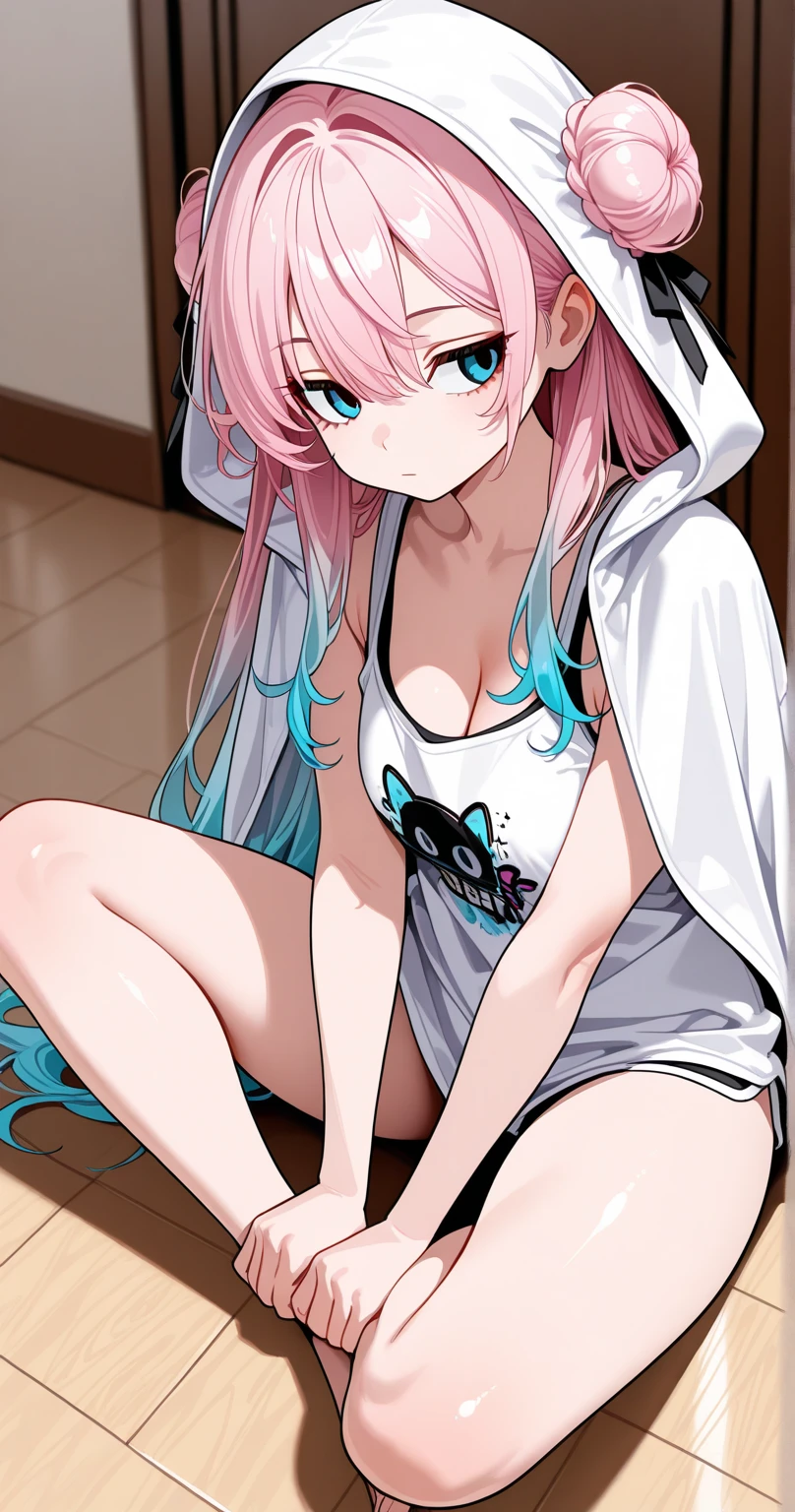A woman in rabbit ears and white top is posing in a room, coelhinho menina, menina anime sedutora, ultrarrealista doce coelhinho menina, menina anime, menina anime bonito, com orelhas de coelho, Marin Kitagawa Fanart, (menina anime), Trend in CGTacing:, trending on artstation pixiv, anime moe artstyle, visual anime de uma menina bonito