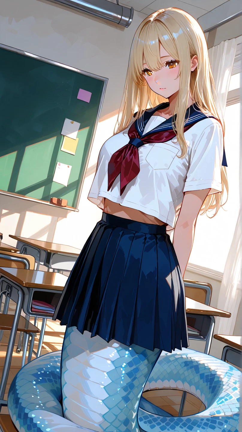 Highest quality,wonderful,finely,Very detailedな CG ユニティ 8k 壁紙、Several students are sitting in the library and reading books、School、The whole body is visible, (Sailor suit), (Light blue striped underwear),(Beautiful ass:1.3),(Black Stockings:1.1),(Thighs:1.2),(Hip close-up shot:1.2),(Leaning Forward 1.3)、(From below:1.1)、(Open your ass yourself:1.2),　(Highest quality:1.2, Anime works, Very detailed, Attention to detail, digital coloring, High Contrast, masterpiece:1.2, Highest quality, Best aesthetics), (((Kitagawa Marine, 1 girl))), Blonde, Straight Long Hair, Pink gradient hair, Red eyes, Earrings, White shirt, Black choker, Blue tie, Check skirt, 