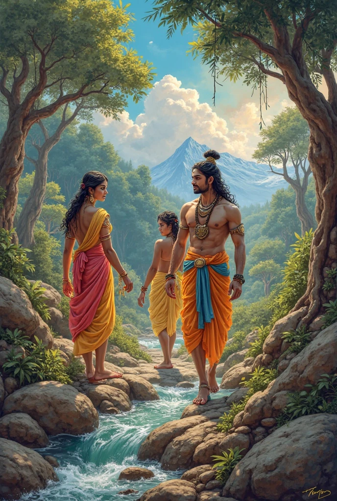 Bhagwan ram, lakshman,sitaor hanuman ki image  ramayan ke according 