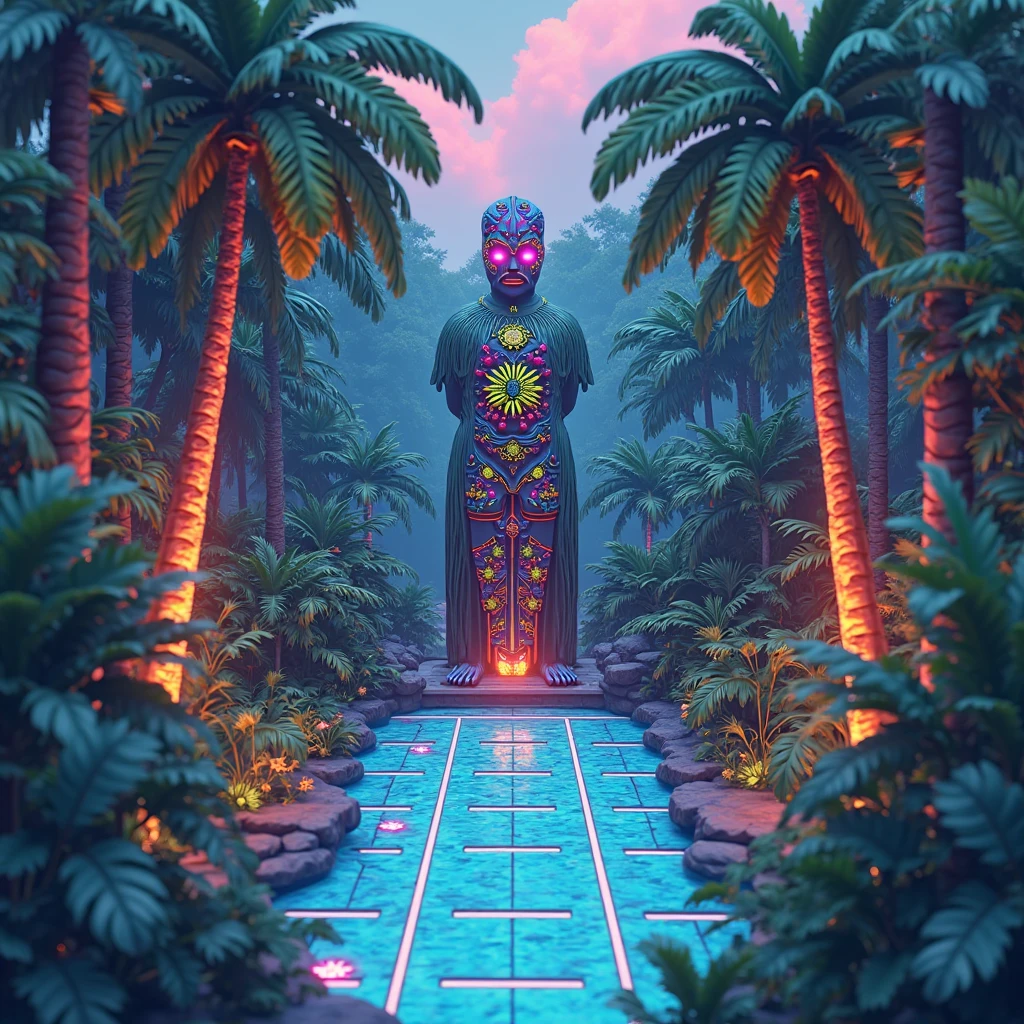 A high-resolution brightly lit photorealistic photograph of an ancient rain forest with criptic symbols of tribals and alienish paterns on the tree trunks glowing in uv colours cinematic cyberpunk uv lightings in the background smog and misty fog in the atmosphere broken ruins of ancient goddess skulptor glowing in uv colours The photograph is styled like a high-end lifestle magazine. The photograph has a light bright happy feel. Use a high-resolution 16k camera with a 2:3 aspect ratio, a raw style, and a quality setting of 2 to capture this vibrant scene
. 32k, full ultra hd, high resolution, photorealistic, natural lighting, ultra realistic photo, high quality, HDR, high resolution, smooth and delicate skin, noble and elegant, ultra-realistic photography vibe, shot with Canon camera, intricate details, 32k --ar 16:9 --s 750 --v 6.1