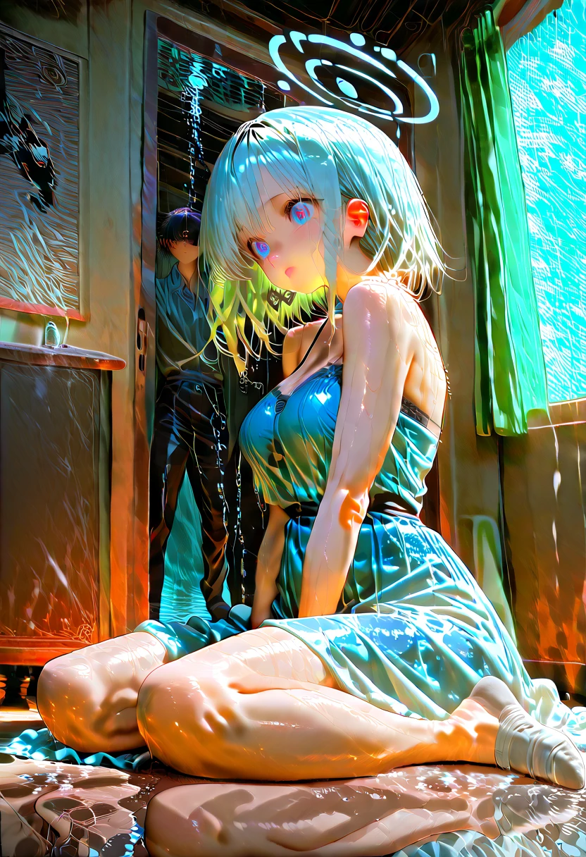 (((school classrooms、180cm large window glass、Girl standing in front of the window and masturbating outside., (View from outside through the window glass、voyeurism)、Medium bust、 Press your chest against the window glass、honey on the window glass、 morning, Sunlight, Best Shadows, The best lighting, covers her crotch with her right hand、cover your eyes with your left hand、uniform skirt falls to the ground、Chest flicker、no-bra、(extended downblouse)、Spread your legs apart)))、( A cute high school girl wearing a uniform only on her upper body、masturbation、masturbation、tiptoeing、Lower body nudity)、smooth translucent white skin、(extremely details CG、Unity、8K Wallpapers)、(extremely delicate and beautiful)、(masterpiece)、(top-quality:1.0)、(超A high resolution:1.0)、(Precise human body structure)、(Full limbs)、(Two arms)、(2 legs)、(complete fingers)、( Slender beauty)、(Not muscular)、 ((((Expressive eyes, Perfect face, 1girl in, good breasts、round breast、Medium bust、cleavage、Pink nipples、pink areolas、Eliminate nipple protrusions、 Feminine,Blushing,The girl is Bulma from Dragon Ball、Hair Ribbon,braided ponytails, green colored hair、Girls' Cats'covered with fur、clean and not hairy、clean、 Not Moriman、Real、Clear love juice drips from the crotch)))、cum on、(red blush:1.3)、beautifully lit landscape、idyllic scenery、serene landscape、Beautiful Landscapes、stunning landscape、Perfect view