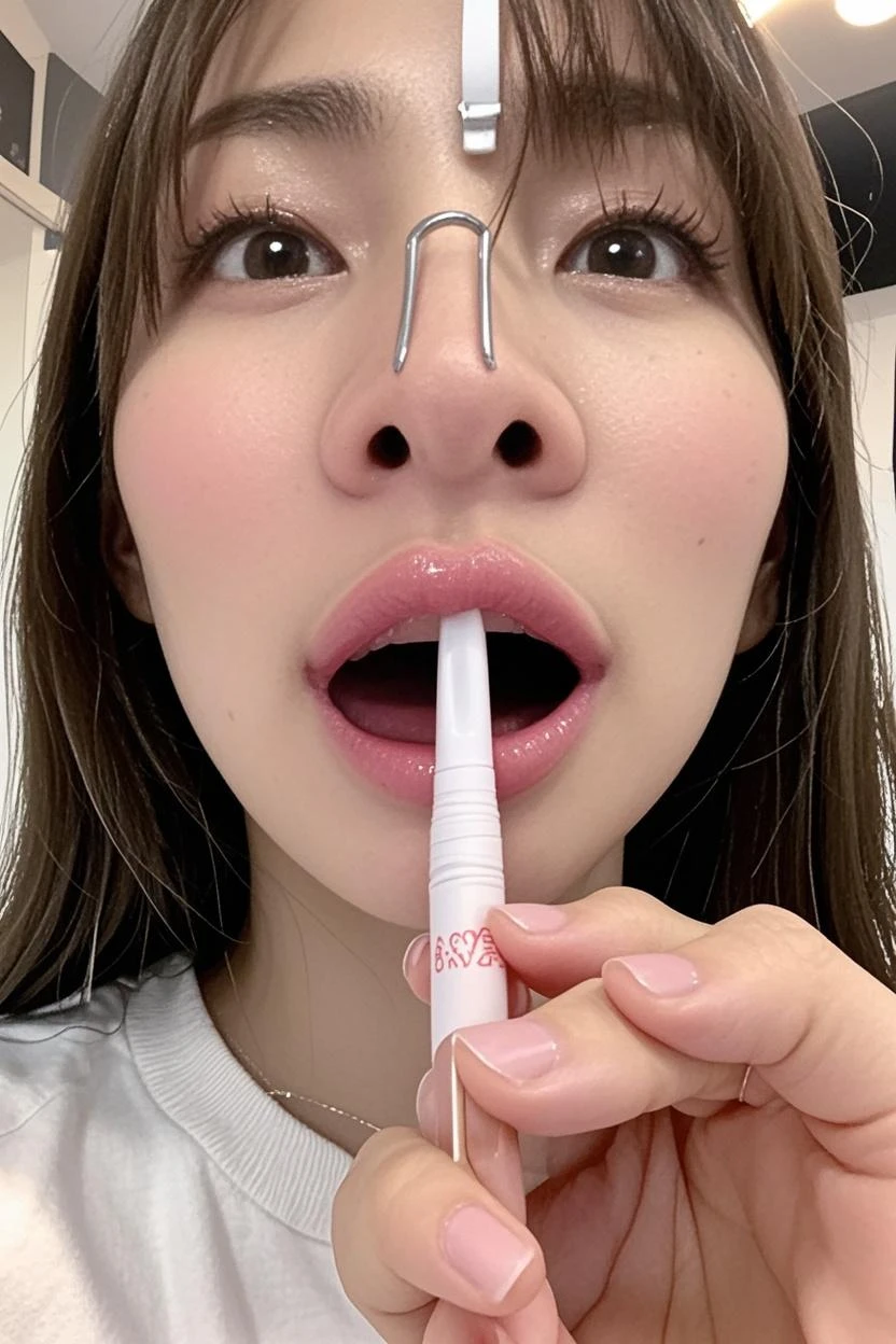 An ultra-detailed mouth、15year、An ultra-detailed teeth、An ultra-detailed tongue、saliva、Nurse Costume、