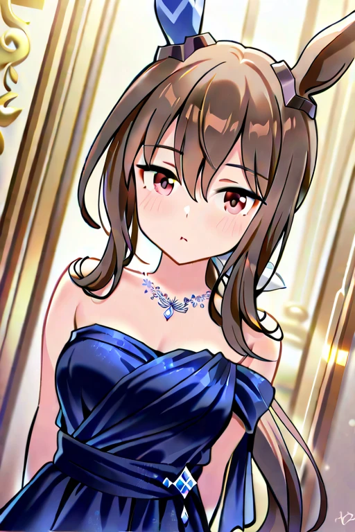 (Highest quality, 8k, 32K, masterpiece, Ultra-high resolution,:1.2),to be born, One Girl,So cute , Casino-like fantasy background, clear, Shining Eyes, Age 25 ,Fair skin, Brown-haired girl, Fantasy Clothing, Hair, An innocent smile, Small Dress, night, Bunny girl, Rabbit Ears,Nyan Nyan Pose,sexy,Ponateru