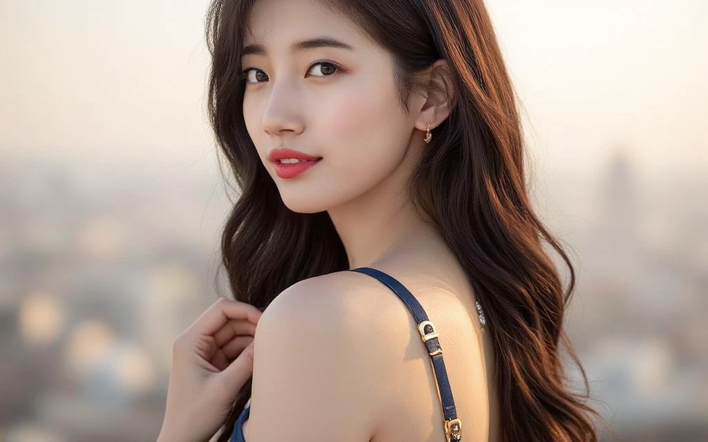 Highest quality,masterpiece,Ultra-high resolution,(Actual:1.4),Original photo,Ultra-high resolution,8K,There are women,Fair skin,Exquisite makeup,Big waves,Black Dress,High heels,Long legs,Bright and beautiful,Flashy makeup using red eyeshadow,big ring earrings,