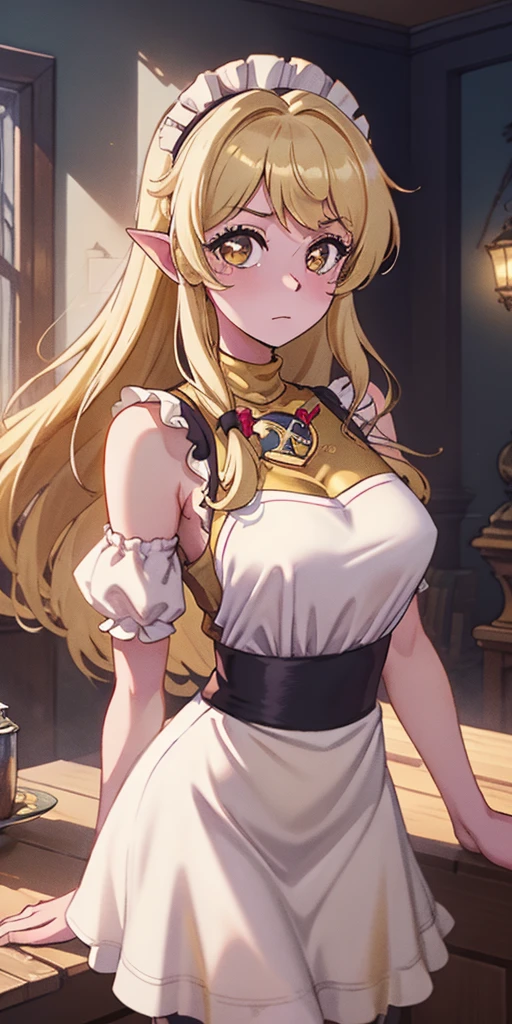 best quality, masterpiece, highres, solo, {white kimono:1.35}, {red hakama:1.35}, {wide sleeves:1.20}, {carissa_toarumajutsunoindex:1.15}, blonde_hair, long_hair, blue_eyes, breasts, ponytail, cleavage