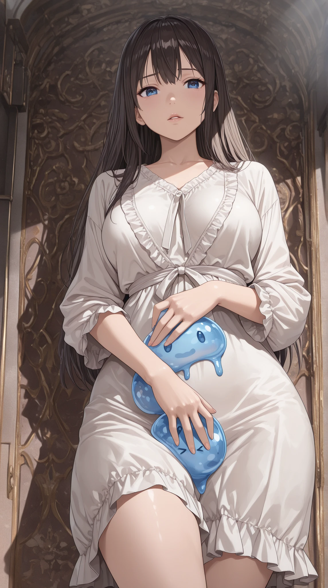 Highest quality, masterpiece, Ultra-high resolution, female、Big Breasts、Sex slave、Baby Maker、Do not wear clothes、Chained to the wall、30 years old、Dirty Skin、Poor solitary confinement、Pregnant