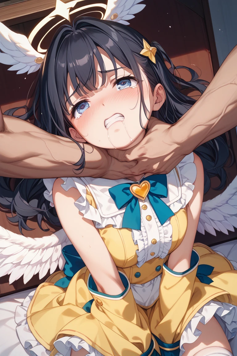 NSFW,(pale illustration,anime illustrations:1.2),(masterpiece, highest quality, so beautiful, Super detailed),textured skin, high details,8k,gleaming skin,pale outline,

blue_archive,ichika,halo,black long hair,

1 girl,Mid-chest,shorty,(smile),(blue school swimsuit),(many urine on tongue,many urine in mouth,mouth full of urine:1.2),open mouth,kneeling,(pov,penis,penis peeing a lot,urine is in the mouth:1.5),black collar,gym storeroom,from above,(full body)