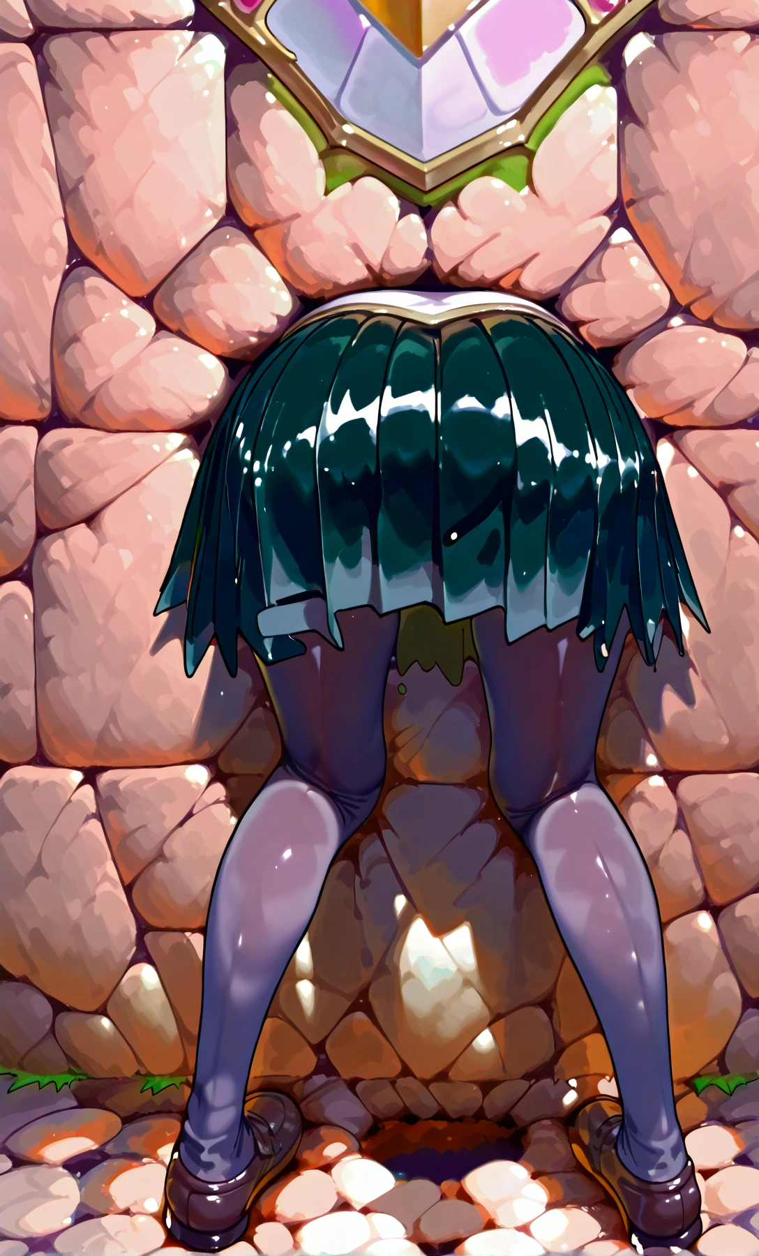 score_9, score_8_up, score_7_up, score_6_up, score_5_up, score_4_up, from front, from above, panty focus, close-up, 16yo, 1girl, lying on ground, facehugger on face, open legs, arched back, hands on face, (trembling), pee, on yellow paddle, sexy black strapless long dress, short strapless tight fitting tubetop,long legs, spread legs, black
platform high heels sandals, love juice, pink hair, ponytail, ahoge, medium breasts, in dark dungeon, Very creepy tentacle pit, lots of tentacles between her legs rubbing her vagina, tentacles penetrating her vagina and asshole, No gaps, Filled with tentacles, (steam:1.2) full body shot